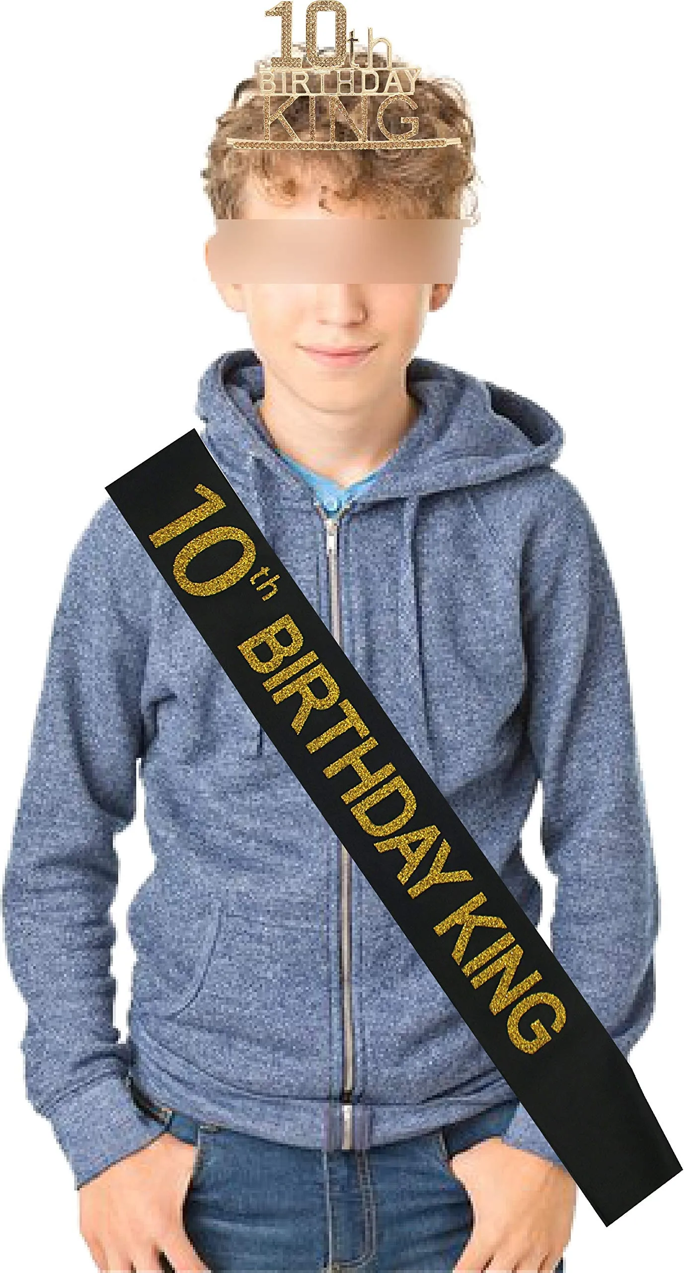 10th Birthday King Crown and Sash for Boy,Its My 10th Birthday King Crown Boy,10th