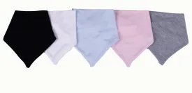 2-Pack 100% Cotton Mixed Colours Blank Baby Bandanna Bib Sets