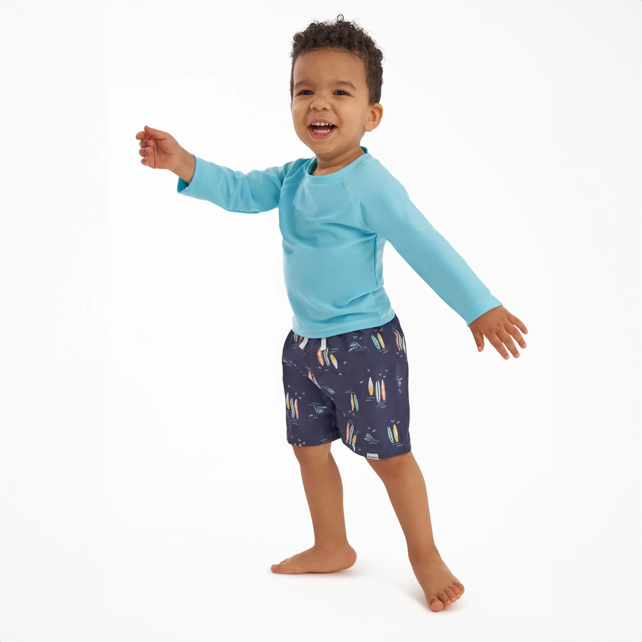 2-Pack Baby & Toddler Boys UPF 50  Surfboard Swim Trunks