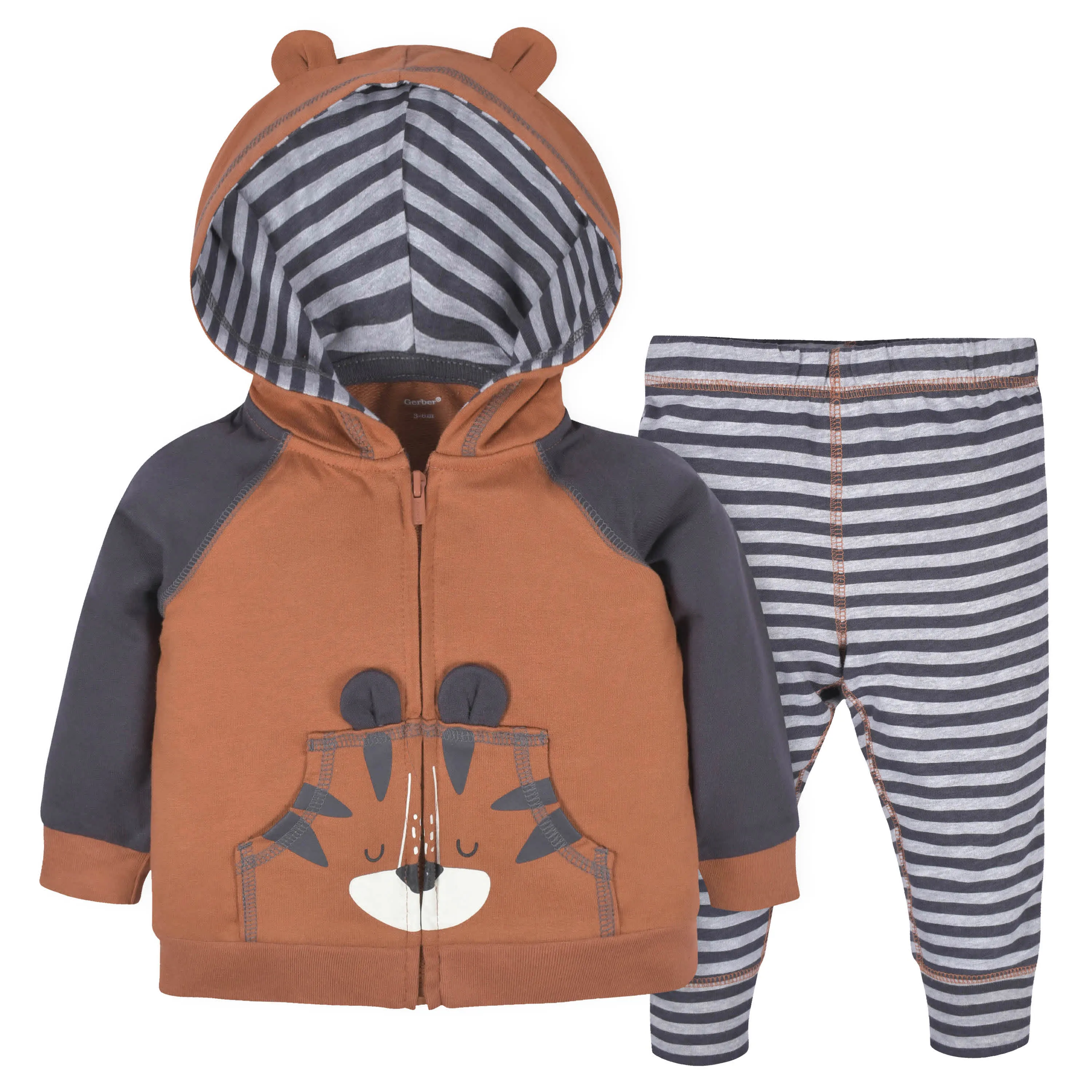 2-Piece Baby & Toddler Boys Tiger Terry Zip Hoodie & Joggers Set