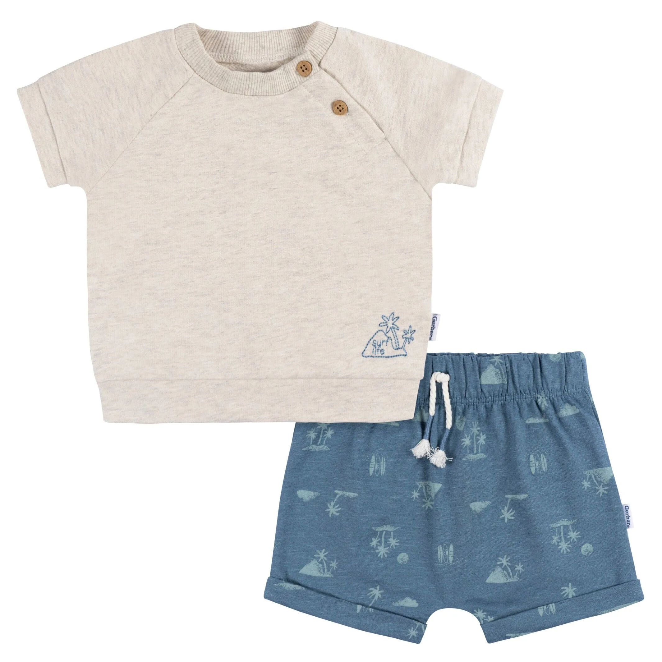 2-Piece Baby Boys Surf Life T-Shirt and Shorts Set