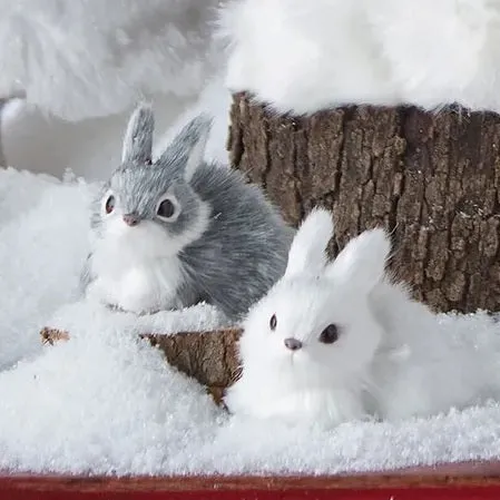 3.5" Fluffy Baby Bunny Ornament