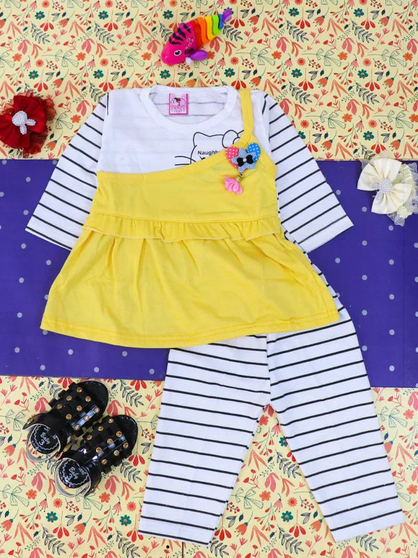 3Mth - 9Mth Cat Yellow Baby Suit For Newborn NBS119