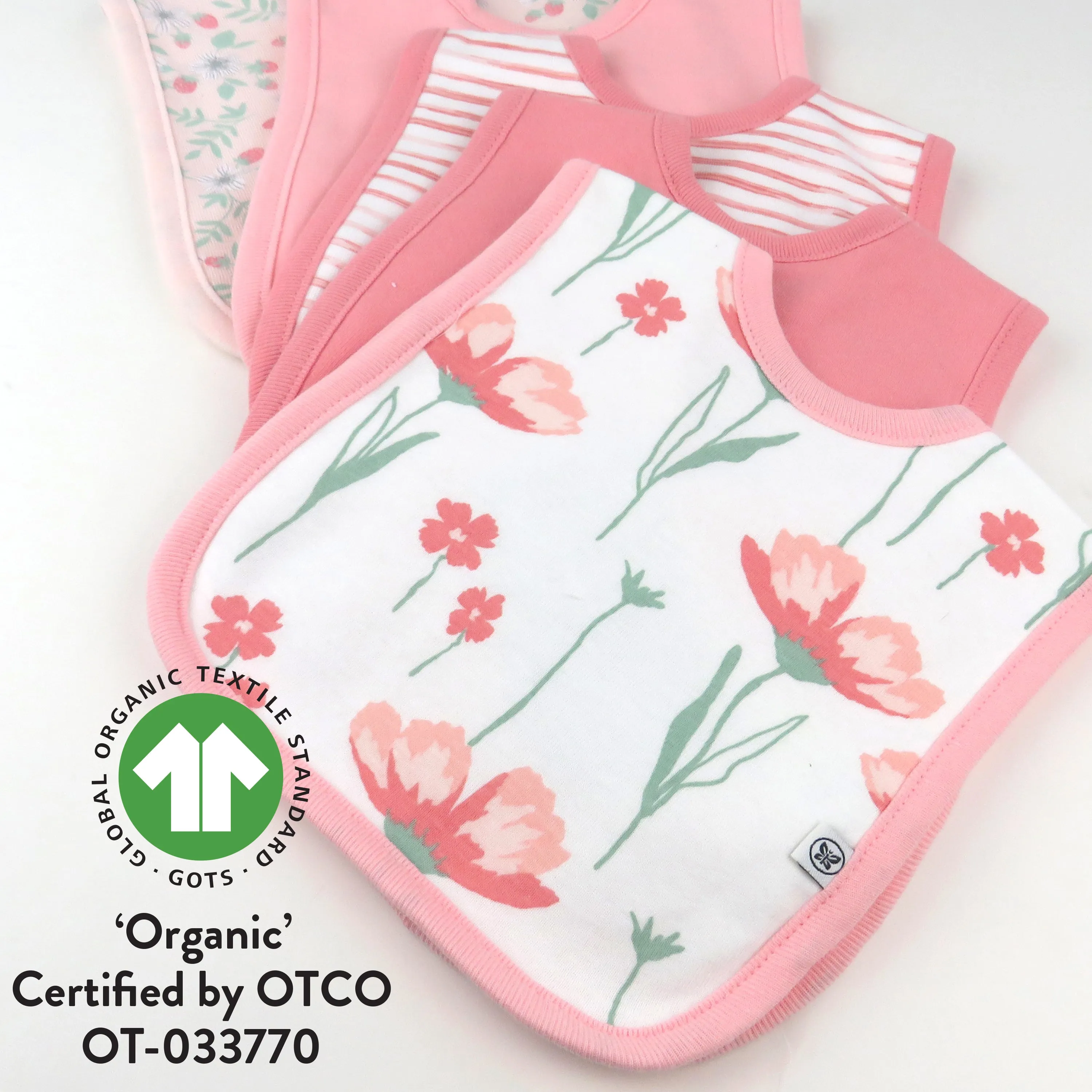 5-Pack Organic Cotton 4 in 1 Reversible Bibs