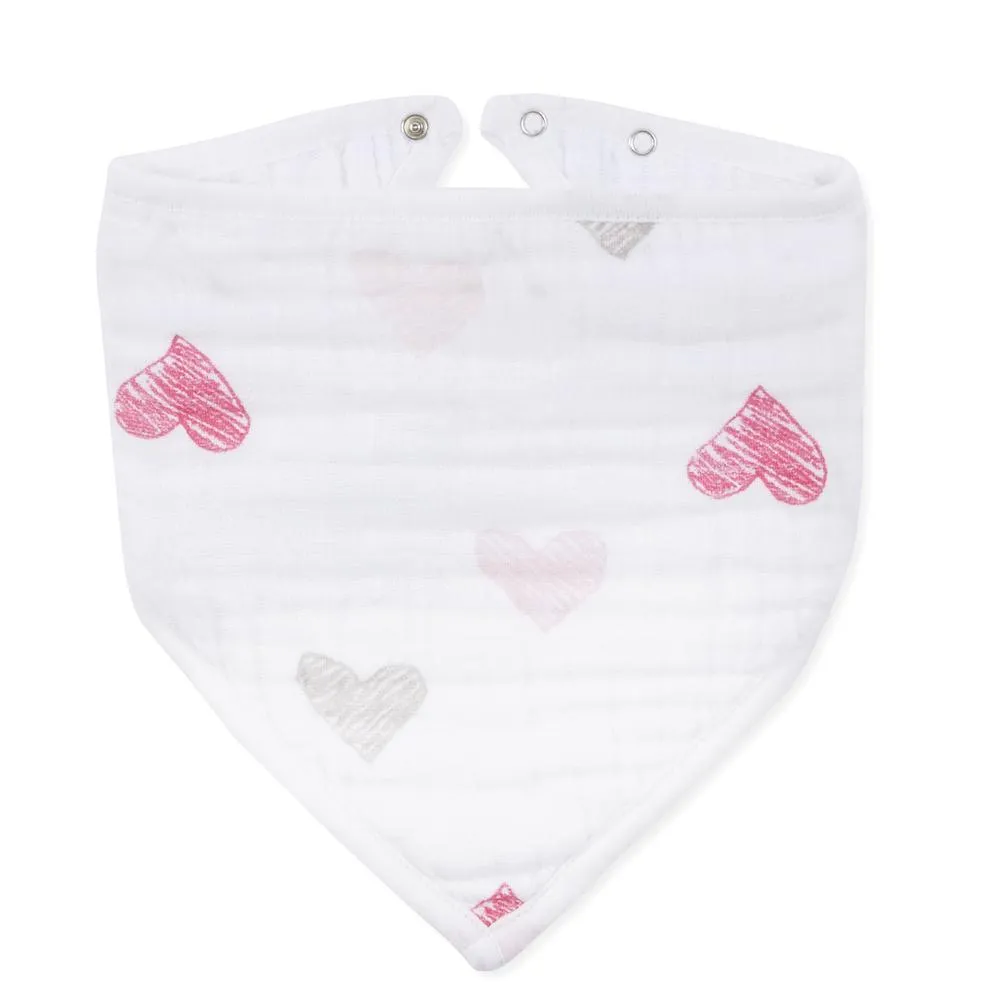 Aden   Anais Bandana Bib - Lovebird Hearts