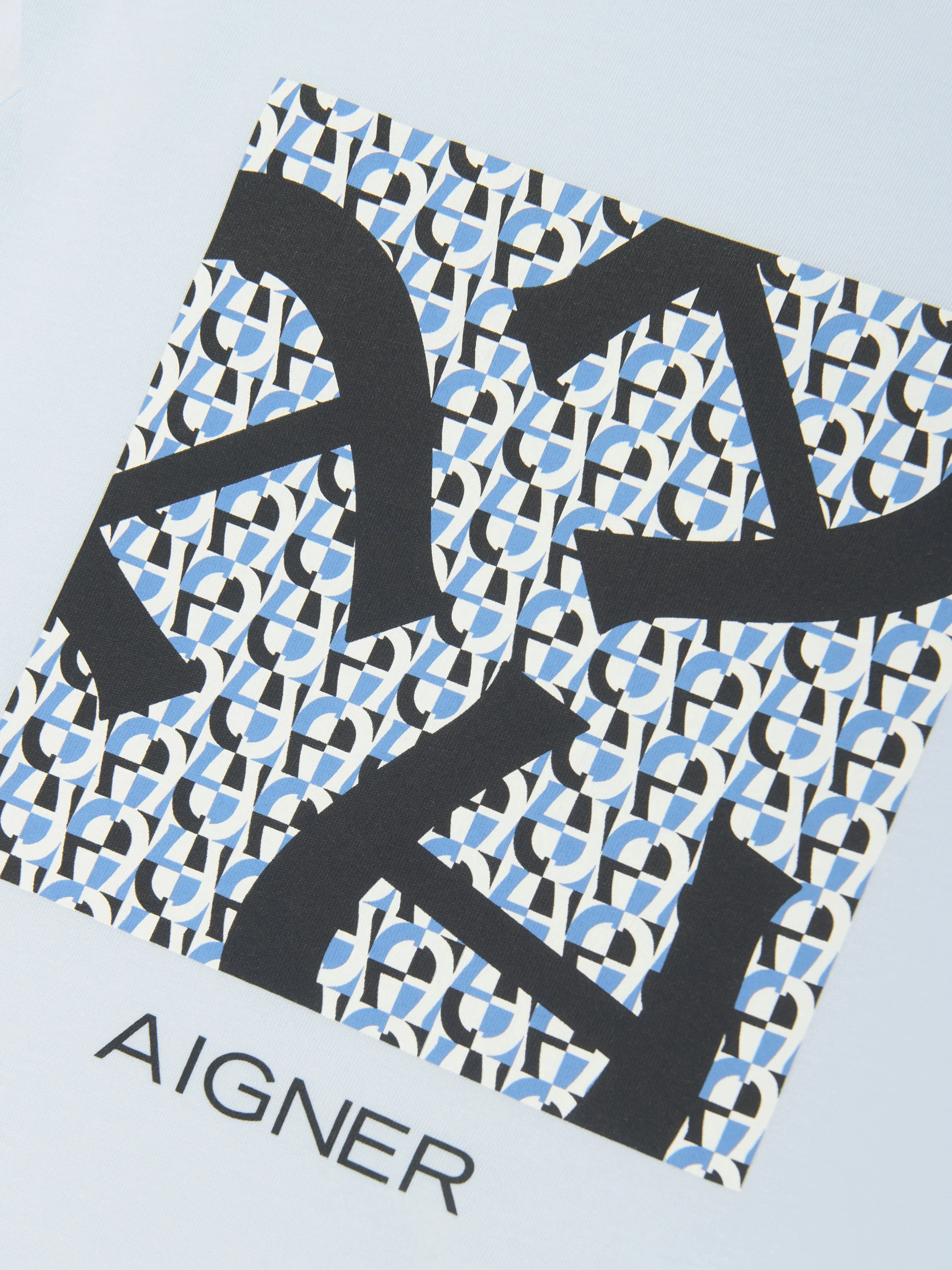 Aigner Boys Logo Print T-Shirt in Blue