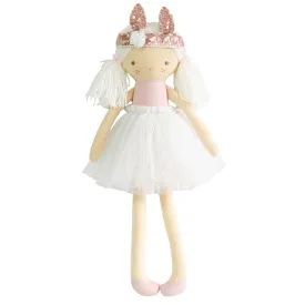 Alimrose Sienna Bunny Crown Doll- Pale Pink