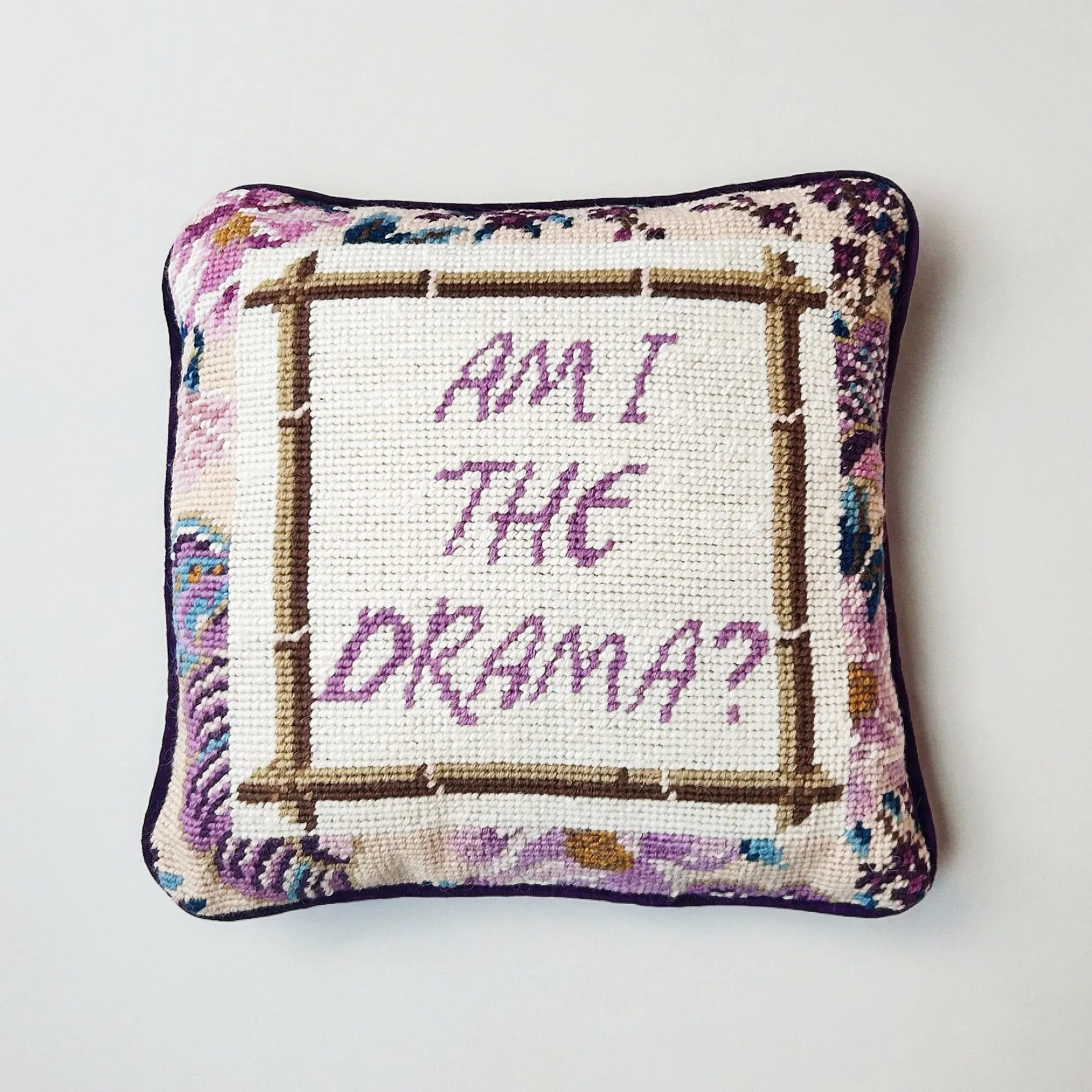 Am I The Drama? Needlepoint Pillow