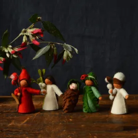 Ambrosius Handcrafted Wool Flower Fairies - Christmas Collection