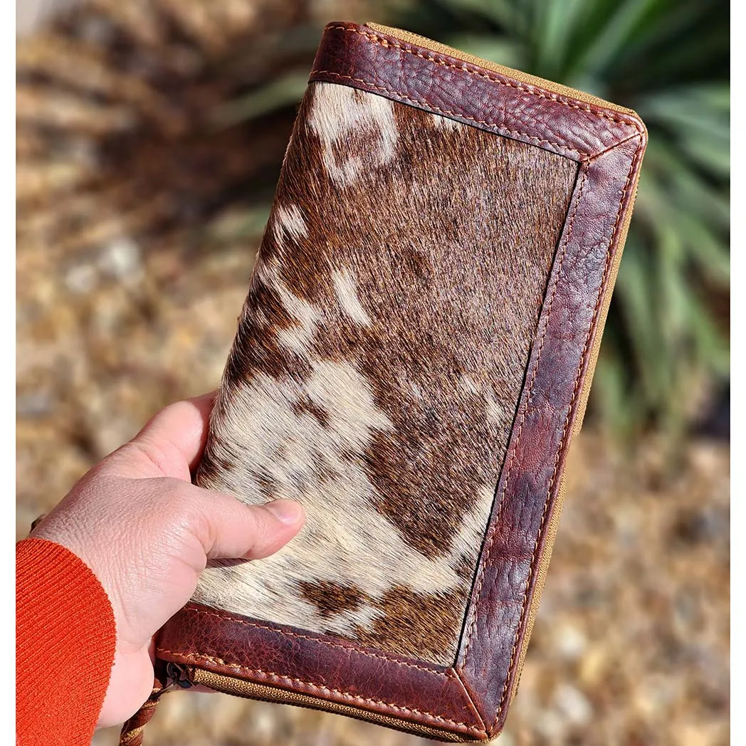 American Darling Brown/ White Cowhide Wallet