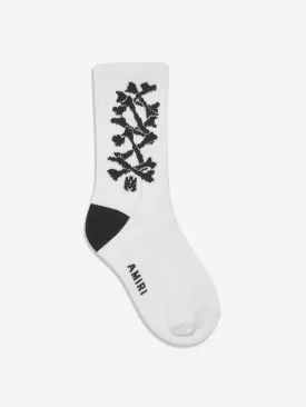 Amiri Kids Bones Stacked Socks in White