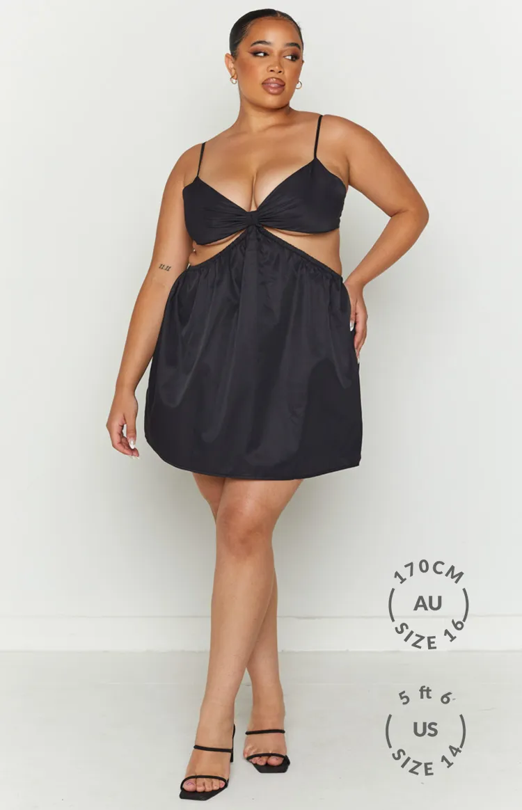 Amorgos Black Mini Dress