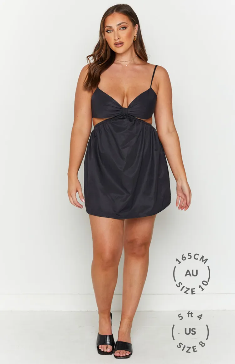 Amorgos Black Mini Dress