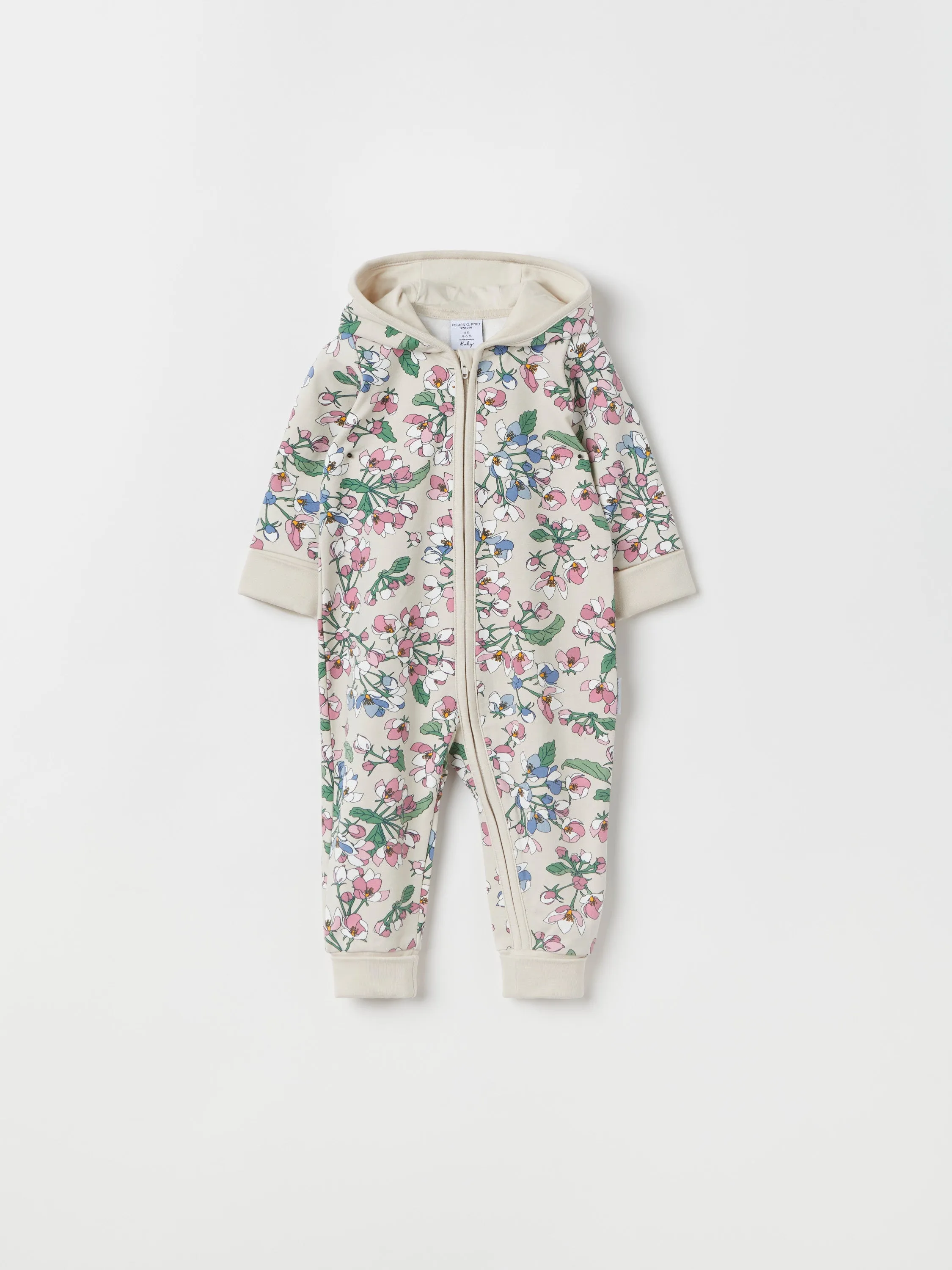 Apple Blossom Print Baby All-in-one