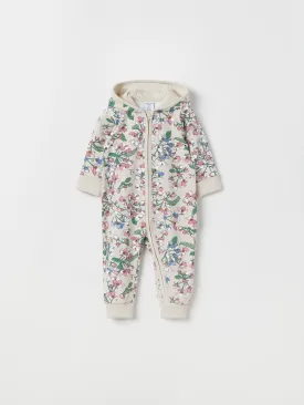 Apple Blossom Print Baby All-in-one