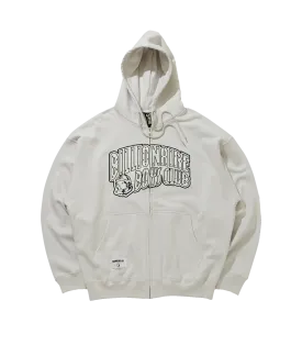 APPLIQUE ARCH LOGO ZIP THROUGH HOOD - GREY