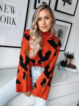 Arthy Wide Sleeve Jumper (Orange)