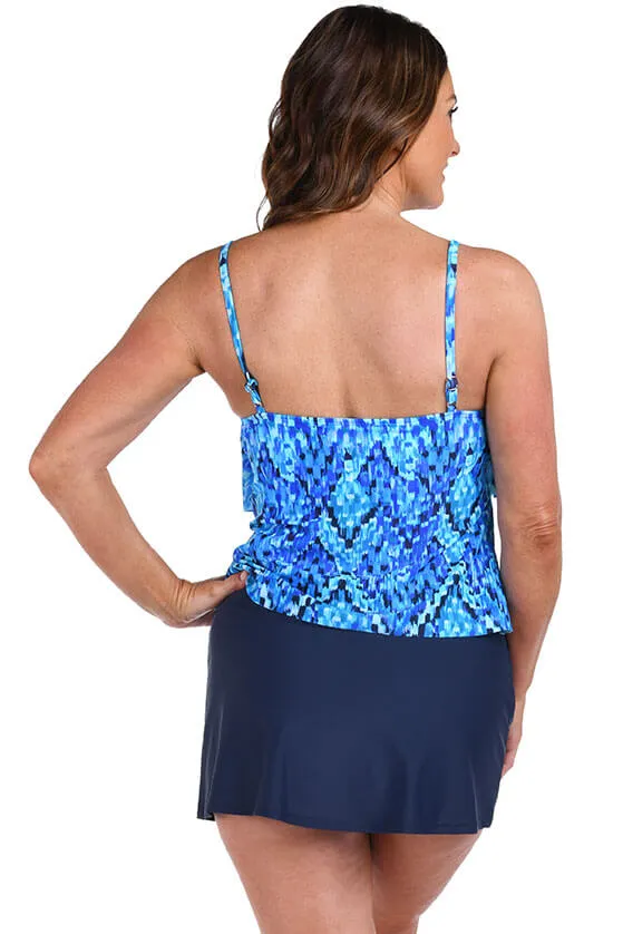 Artisan Ikat Double Tier Tankini Top