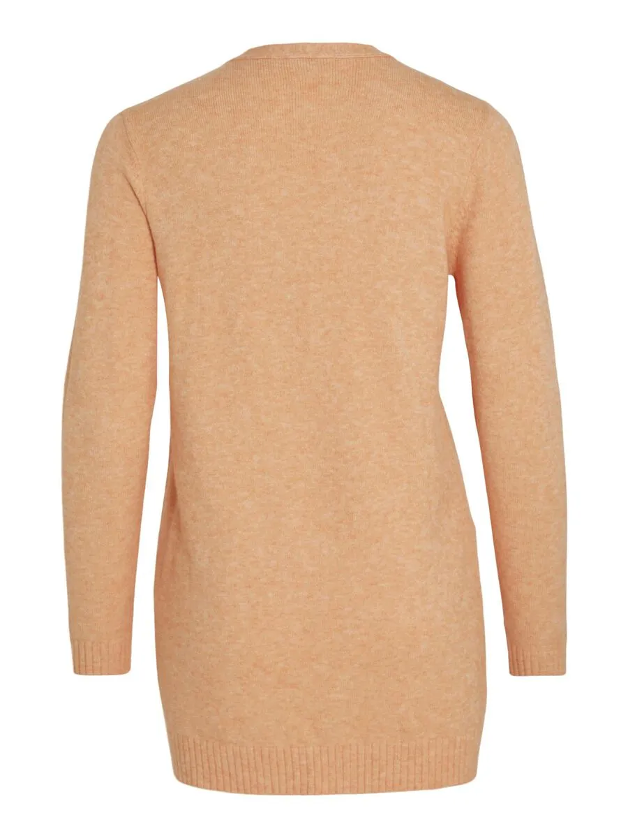 Ashley Open Knit Cardigan (Shell Coral/Light Melange)