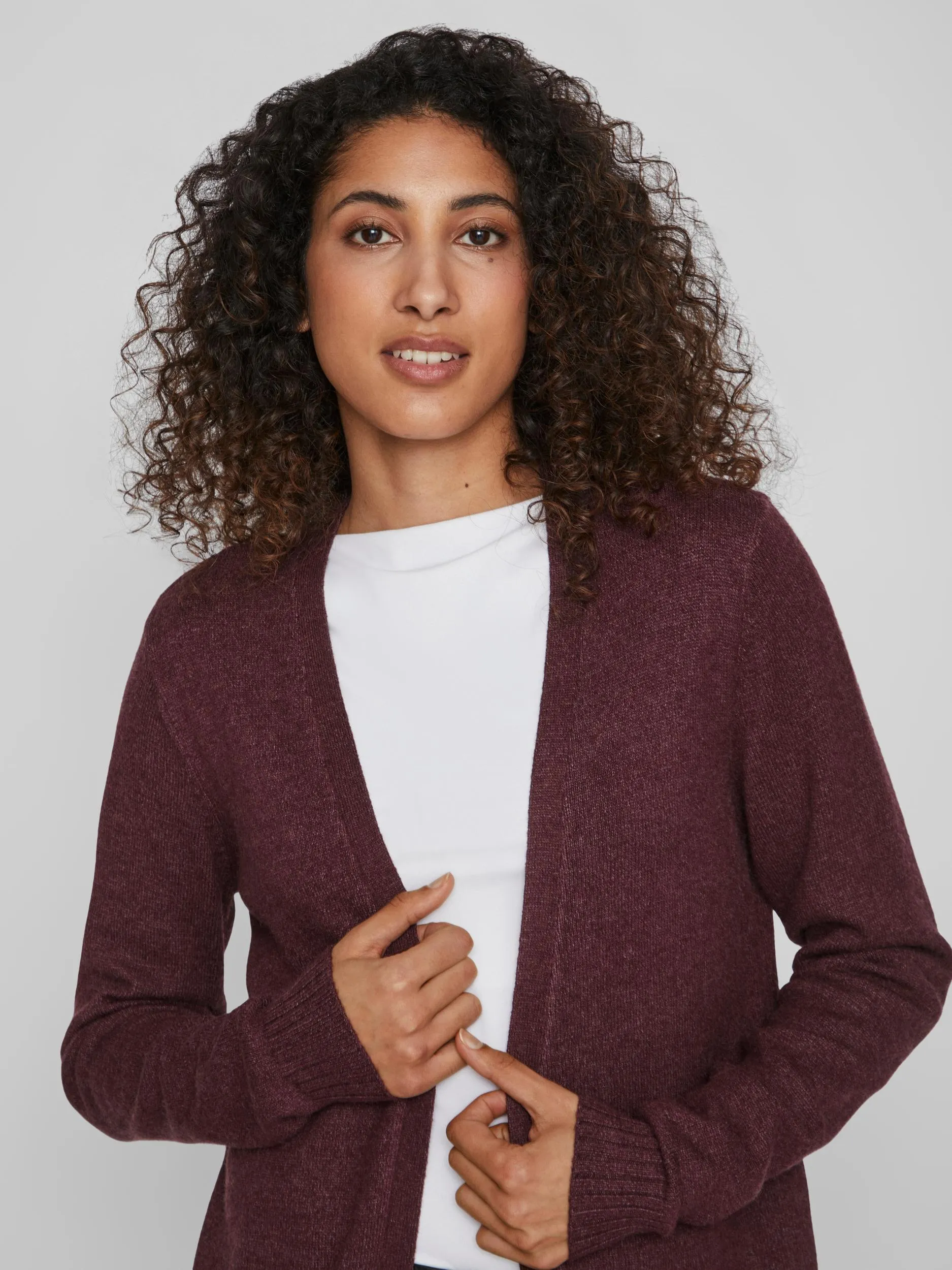 ASHLEY OPEN KNIT CARDIGAN (WINETASTING)