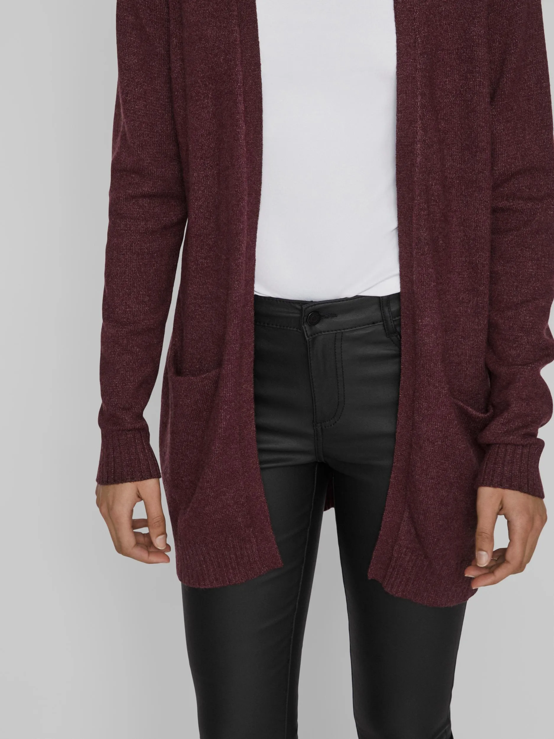 ASHLEY OPEN KNIT CARDIGAN (WINETASTING)