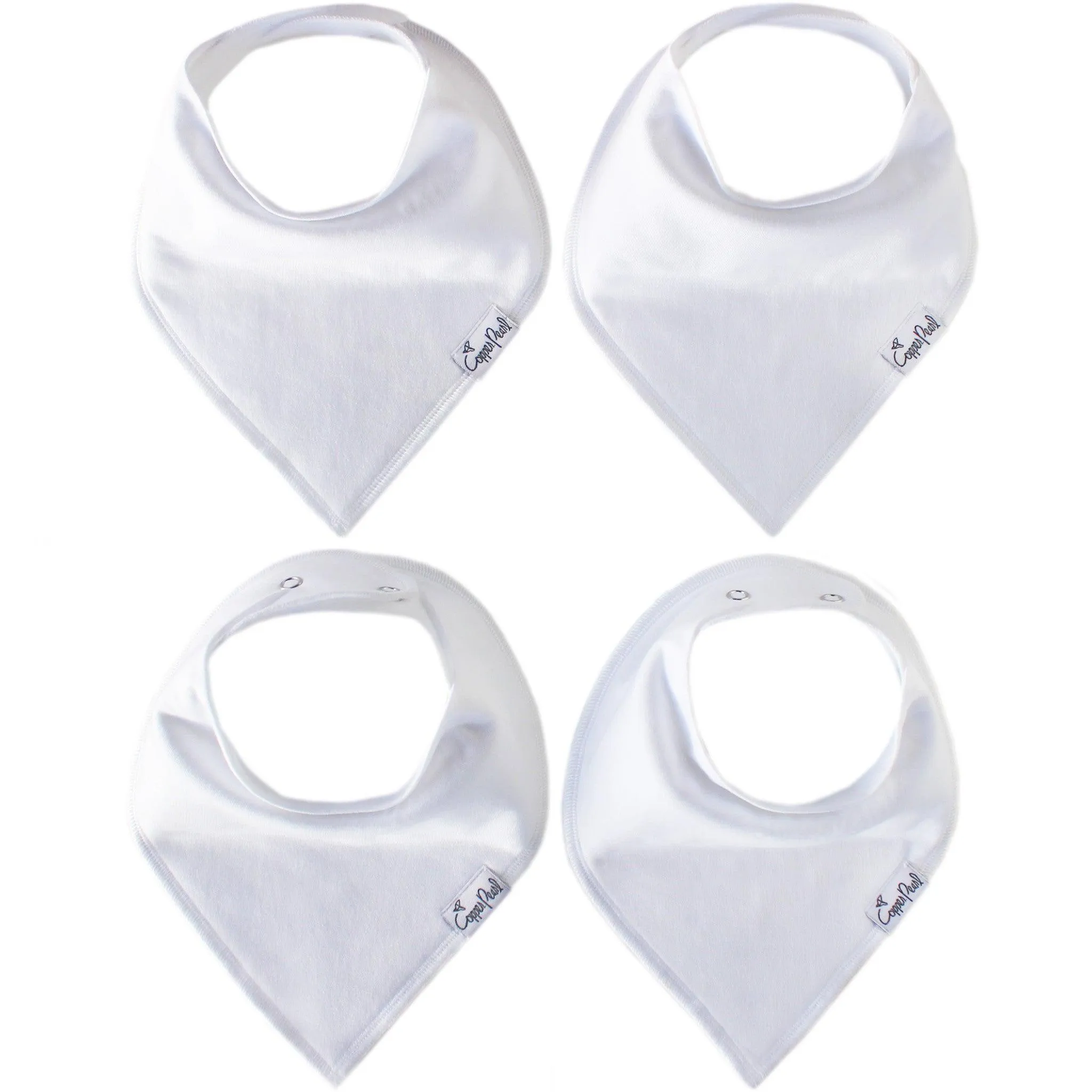 Baby Bandana Bibs - White Basics