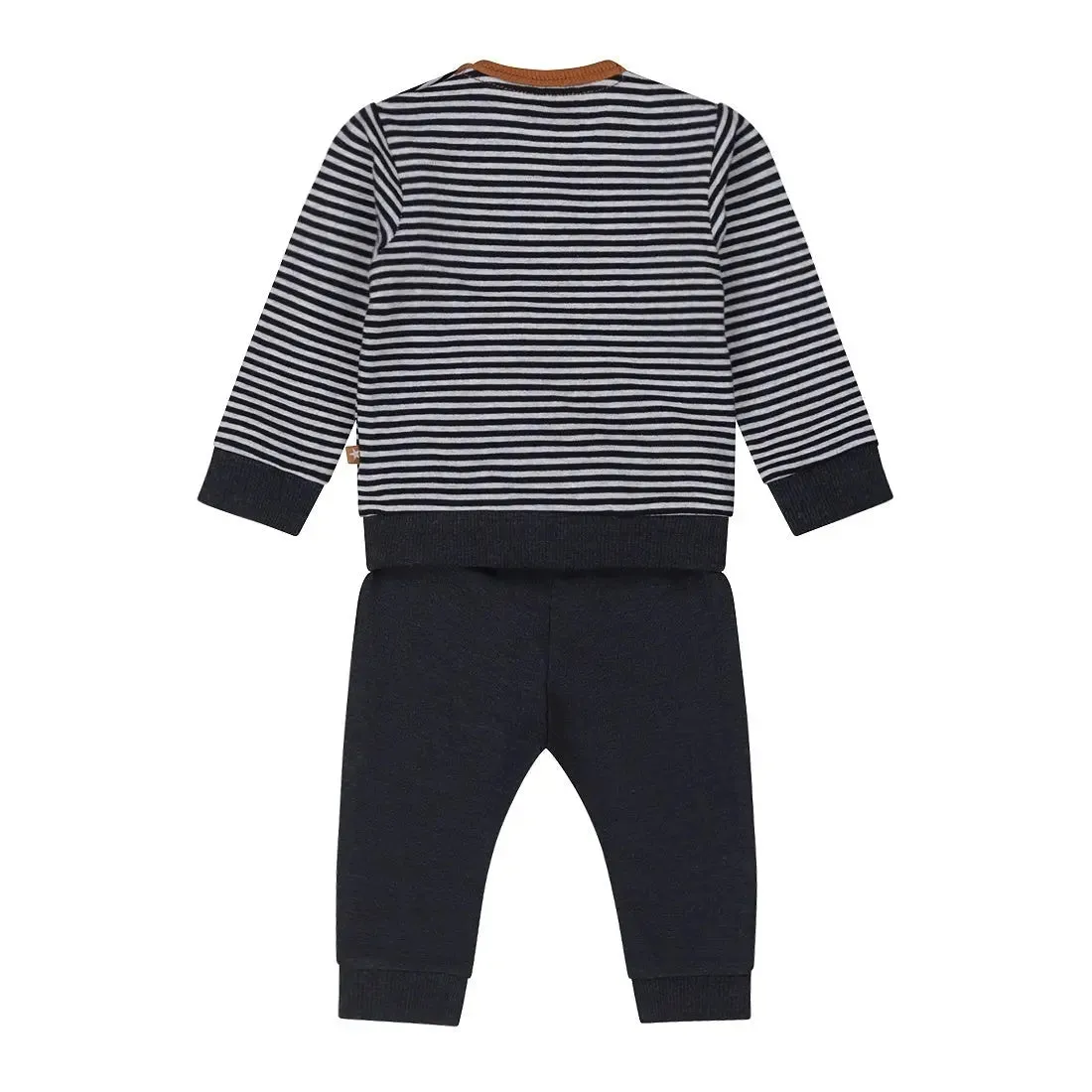 Baby Boys Dark Blue Long Sleeve Shirt And Sweatpant Set | Dirkje