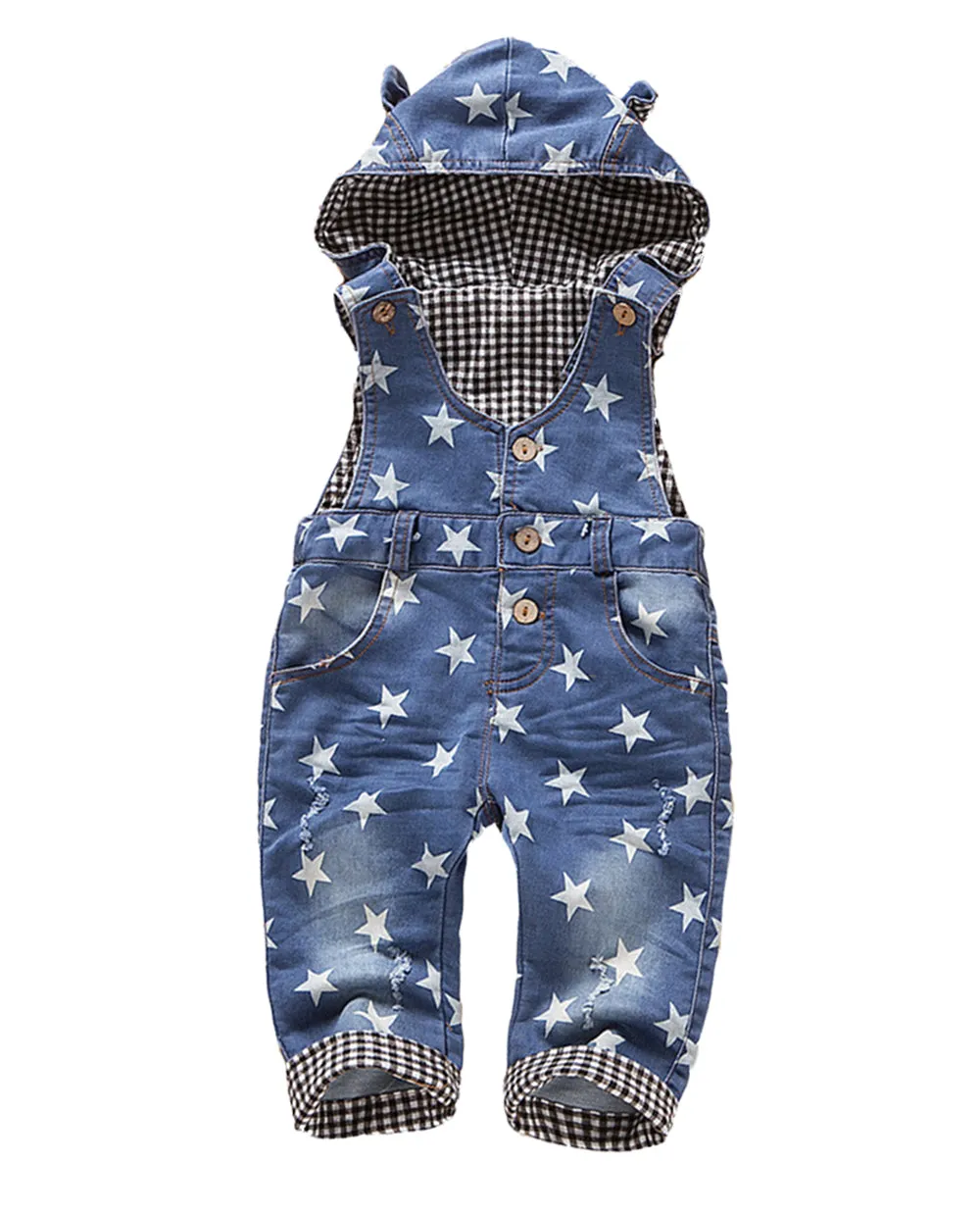 Baby Denim Overall Hooded Little Kid Jean Jumper