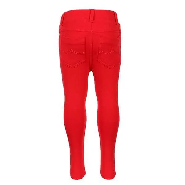 BABY GIRLS RED BASIC KNIT PANTS