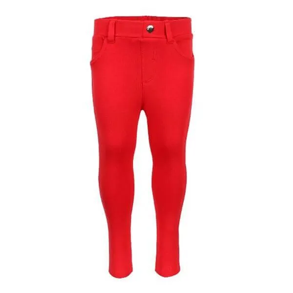 BABY GIRLS RED BASIC KNIT PANTS