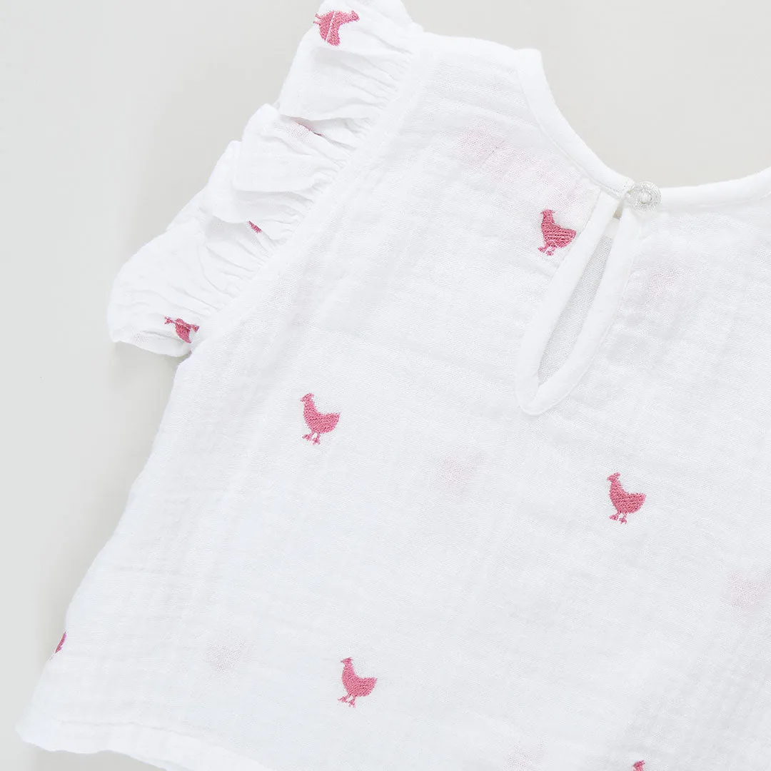 Baby Girls Roey 2-Piece Set - Pink Chickens