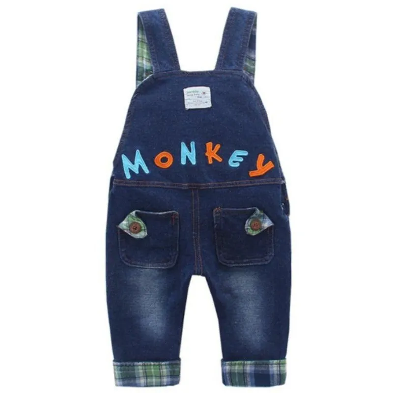 Baby Jeans Overalls Monkey 3D Cartoon Soft Knitted