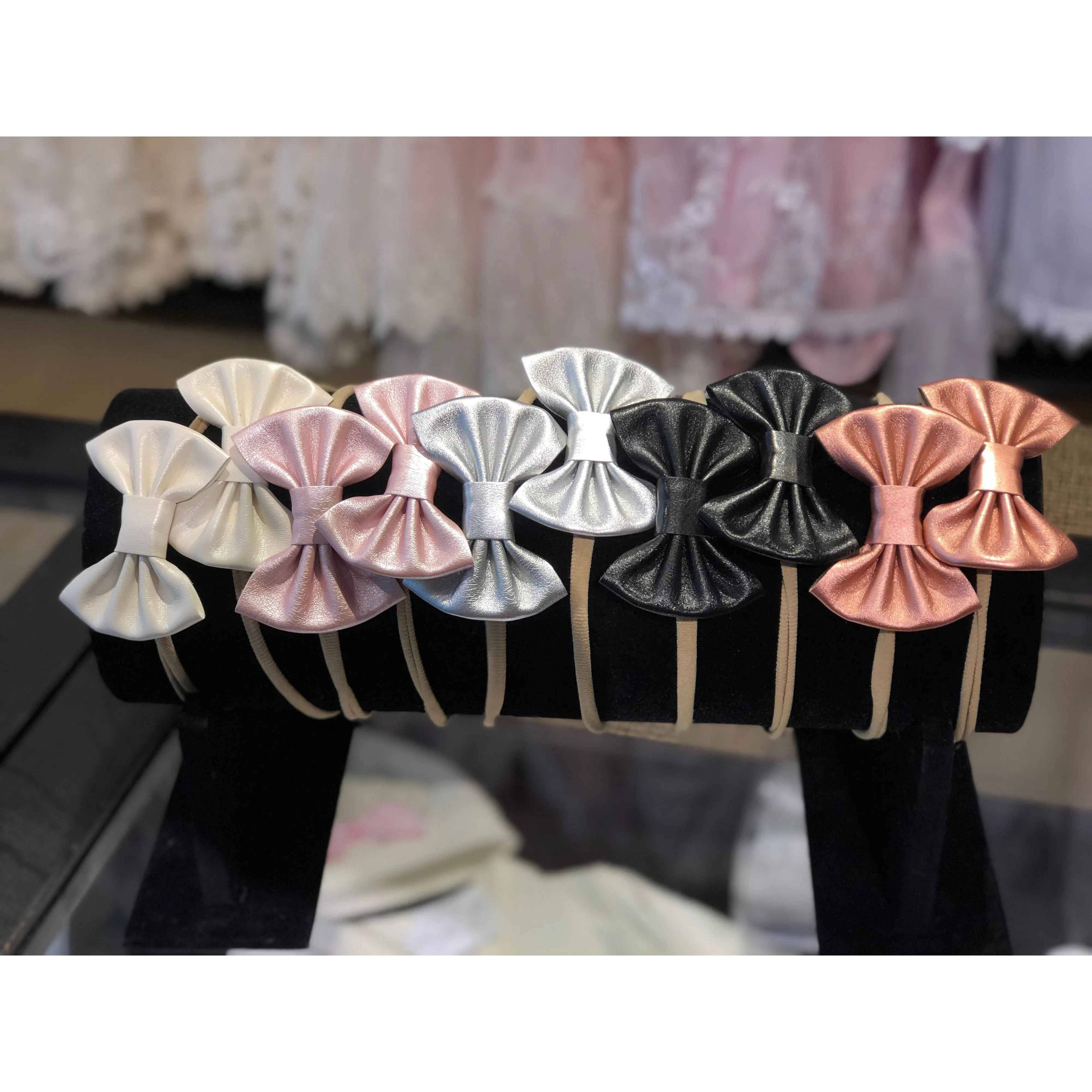 Baby Leather Bow Headbands