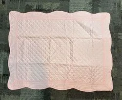 Baby Quilt - Lt Pink with Checker pattern stitching