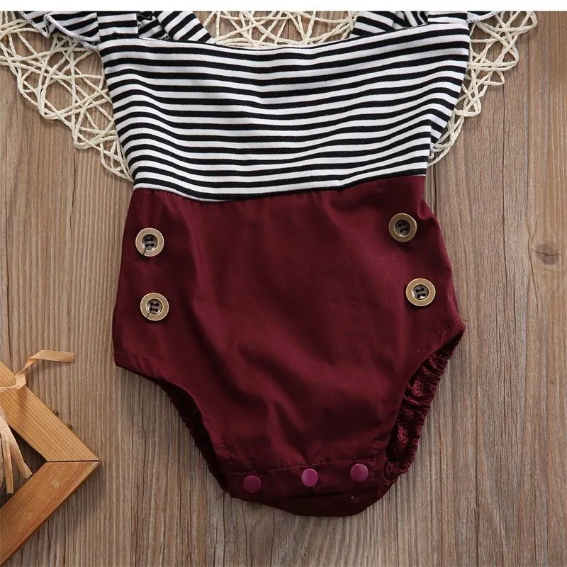 Baby Striped Romper Set u1