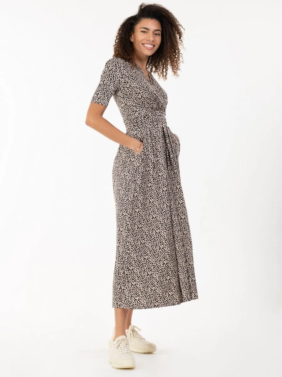 Beatrice Animal Print Jersey Maxi Dress (Natural)