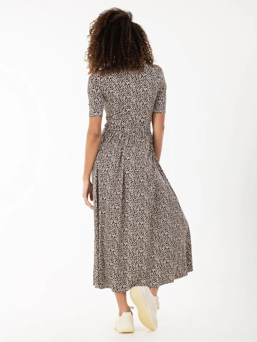 Beatrice Animal Print Jersey Maxi Dress (Natural)