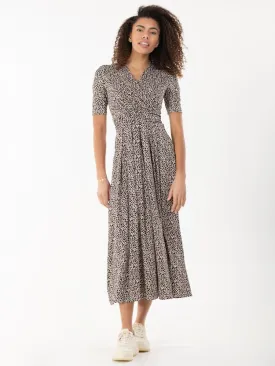 Beatrice Animal Print Jersey Maxi Dress (Natural)