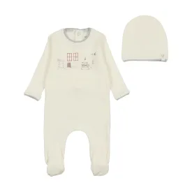 Bee & Dee Ivory Boys Little Nursery Footie   Beanie