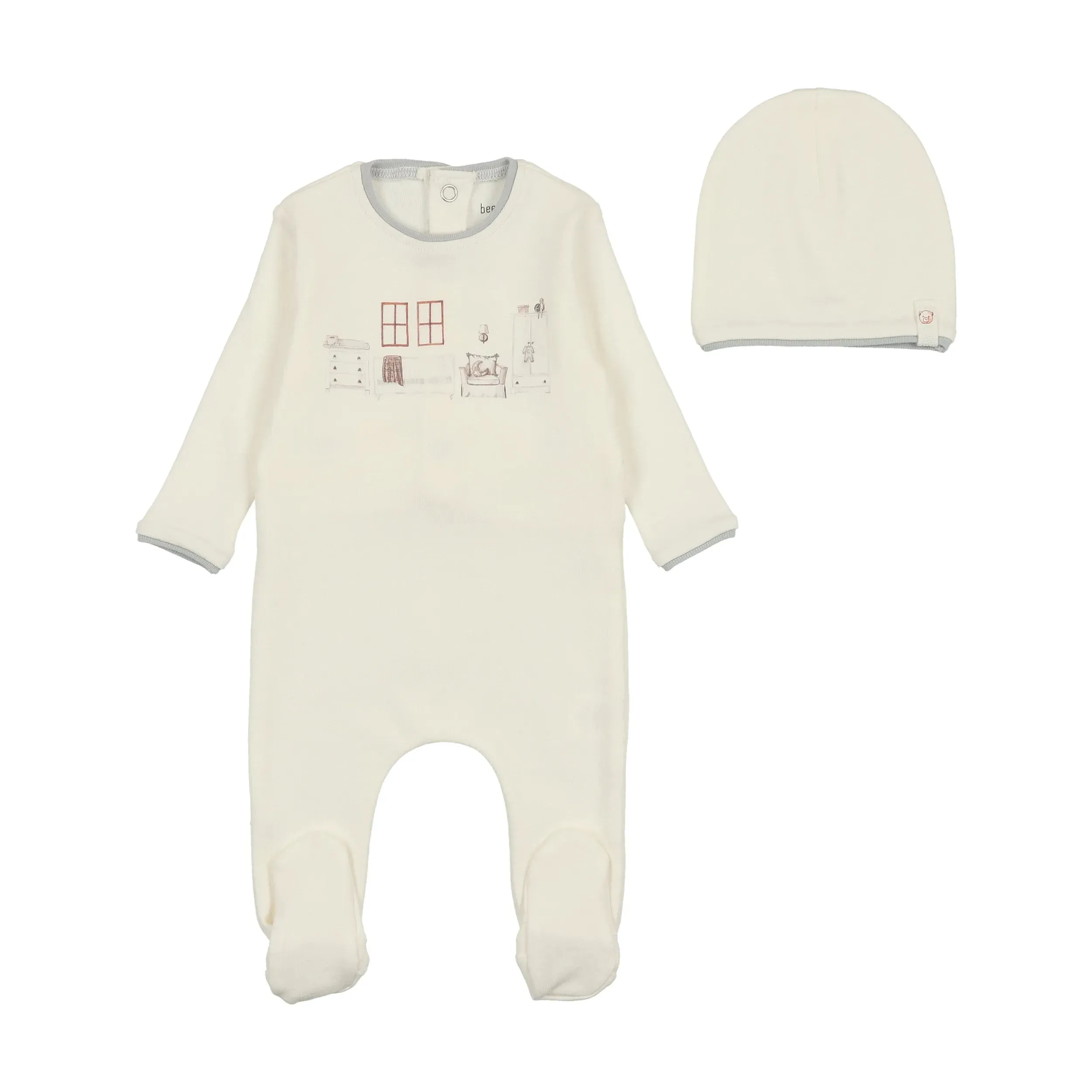 Bee & Dee Ivory Boys Little Nursery Footie   Beanie