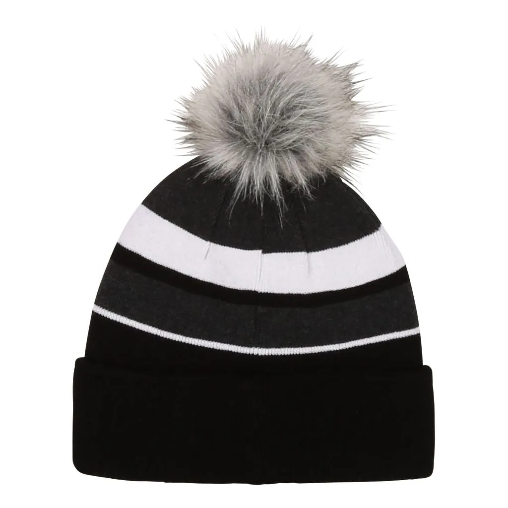 Black Logo Pompom Beanie