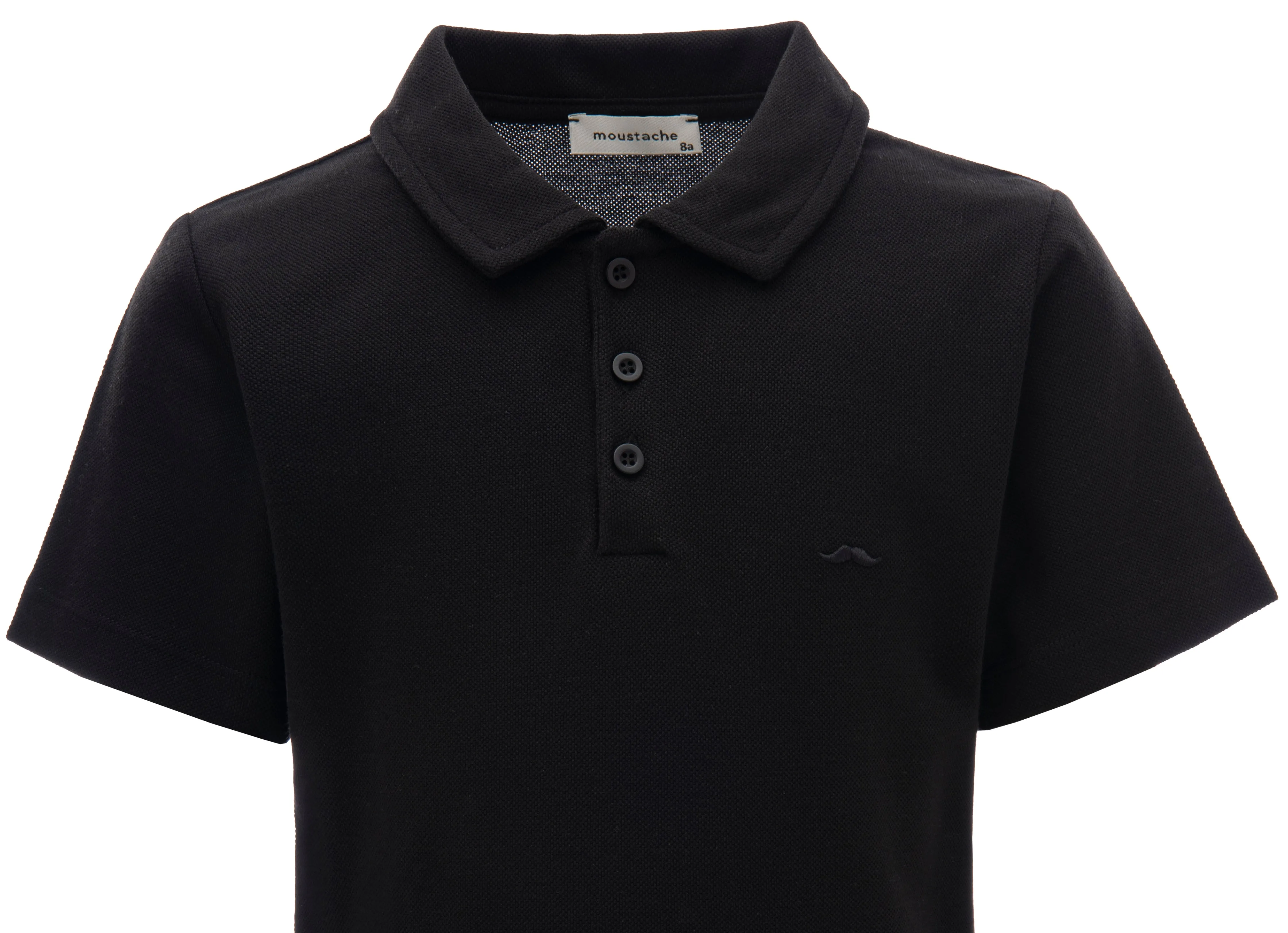 Black Solid Logo Polo