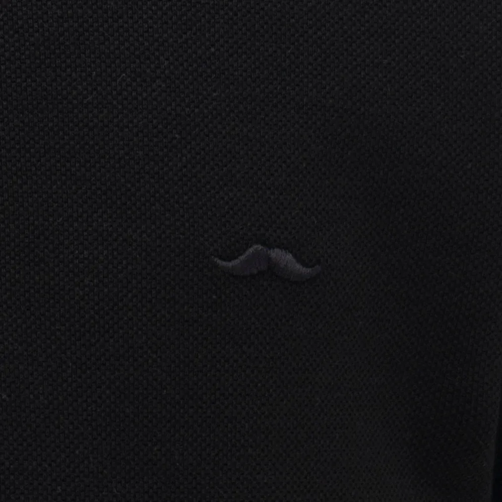 Black Solid Logo Polo