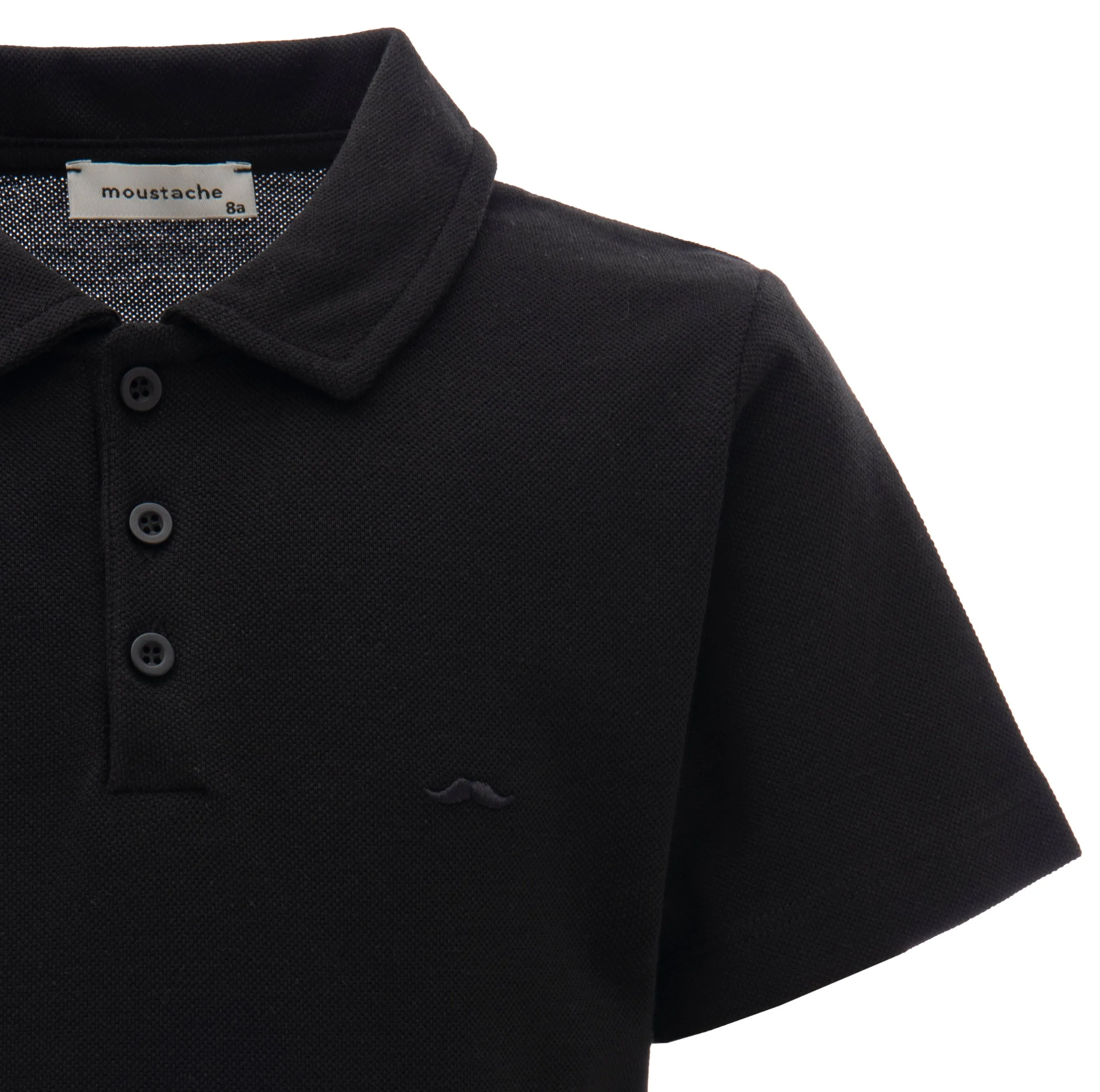 Black Solid Logo Polo