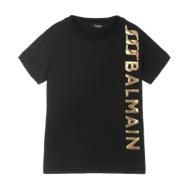 Black Vertical Logo T-Shirt