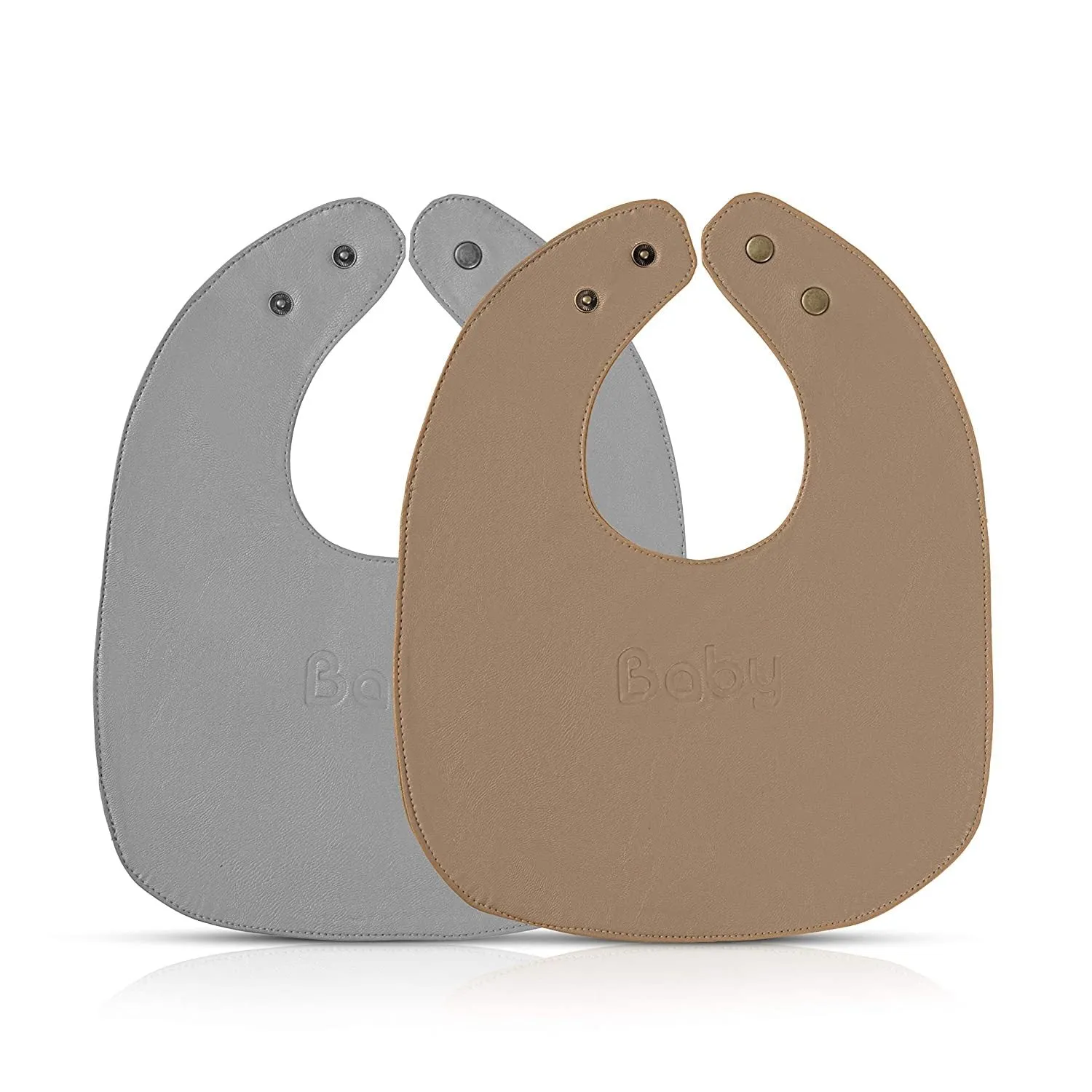 Bleu La La Basic Set of Soft Vegan Leather Easy Clean Bibs