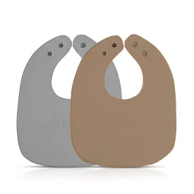 Bleu La La Basic Set of Soft Vegan Leather Easy Clean Bibs