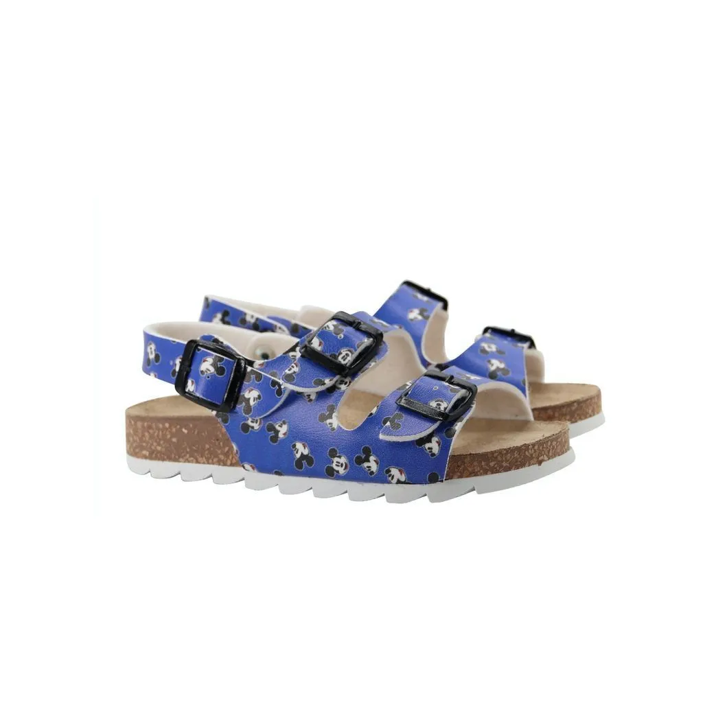 Blue Mickey Print Sandals