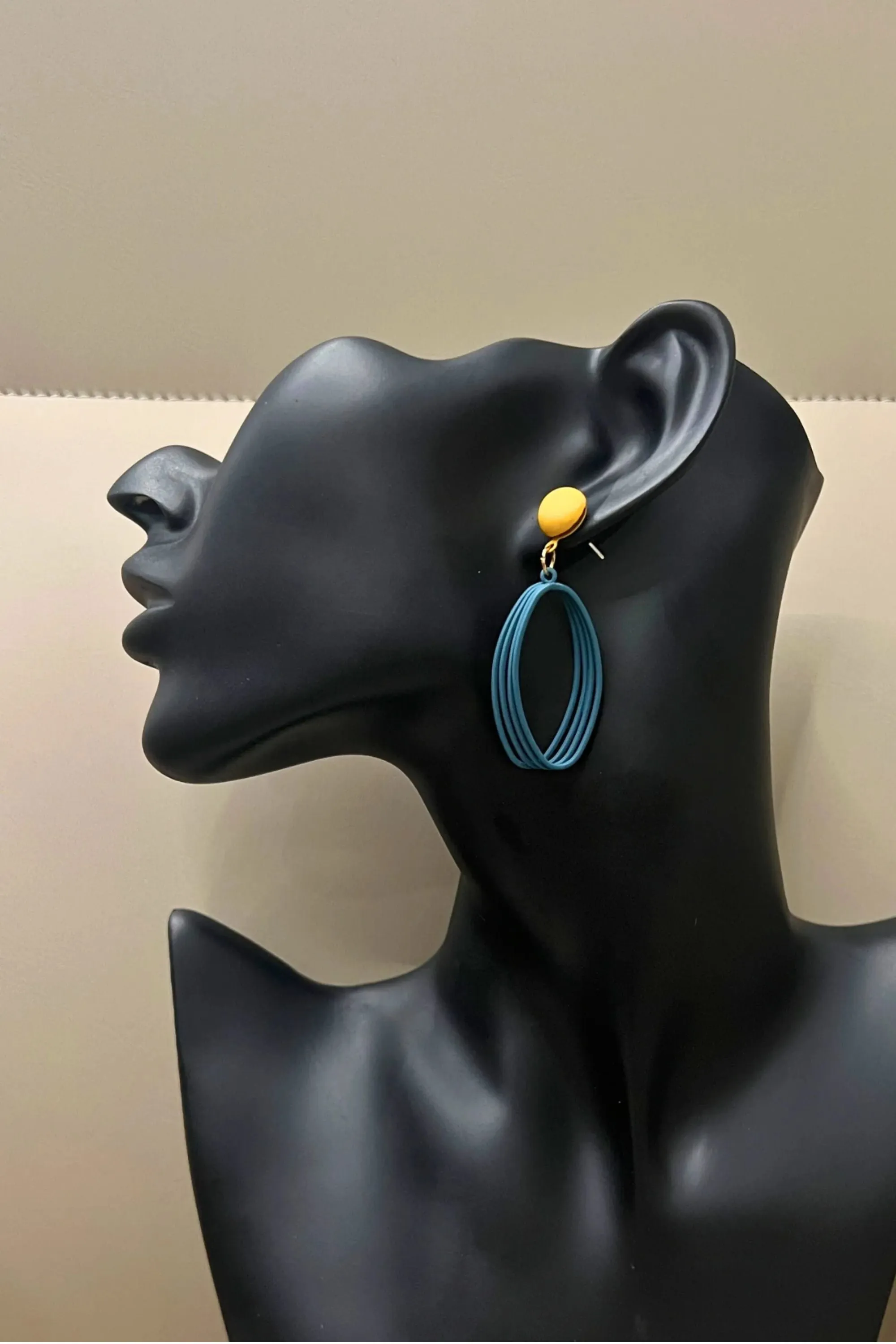 Blue Spiral Dangle Earrings