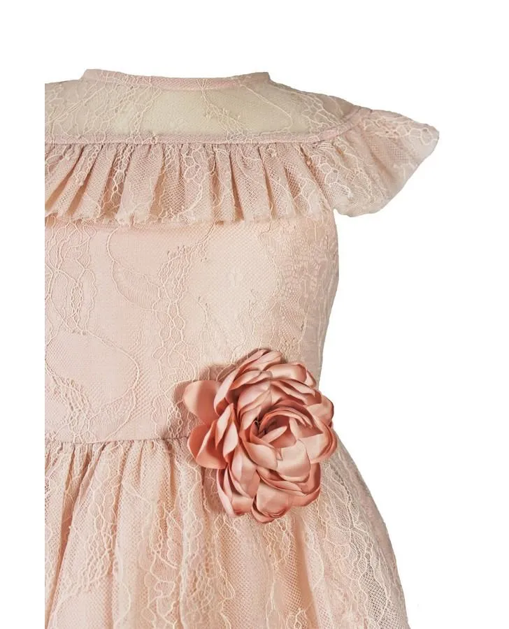 Blush Lace Tiered Ruffle Toddler Dress